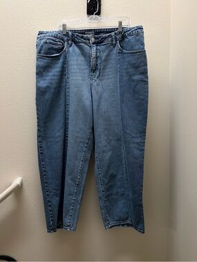 Ava Viv High Rise Straight Colorblock Denim Cotton 20